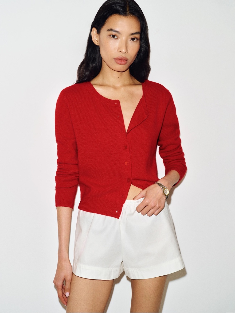 Reformation Clara red cashmere Cardigan